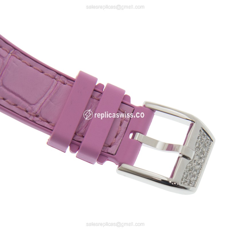 Franck Muller V32 SC AT FO L D CD Vanguard Replica - Automatic - Stainless Steel, Diamond Dial on Leather strap - View 4