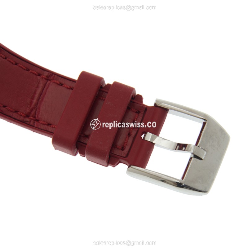 Franck Muller V35 SC AT FO COL DRM - Automatic - Stainless Steel - White Dial - Red Leather Strap - View 4