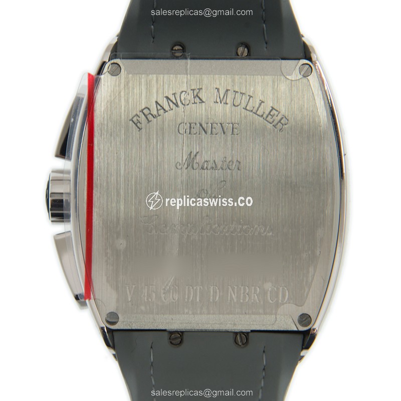 Franck Muller V 45 CC DT D NBR CD AC.NR Vanguard Replica - Automatic - Diamond Case - Gray Dial - View 3