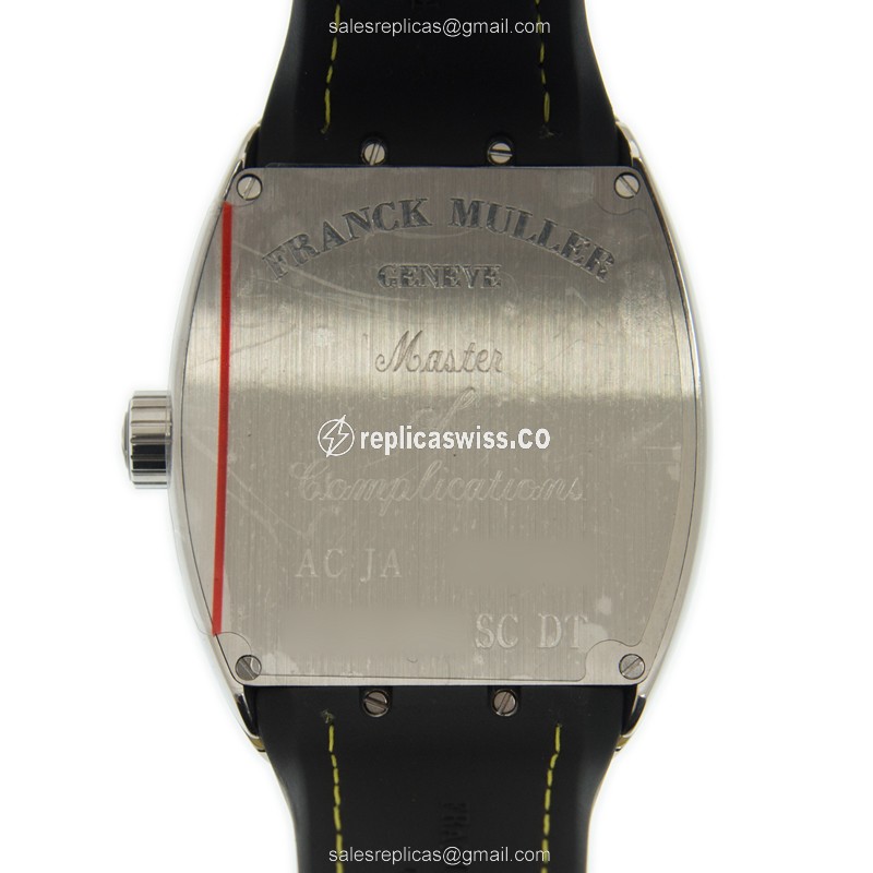 Franck Muller V45 MB SC DT AC.JA Vanguard - Auto - Steel Case - Gray Dial - Black Leather Strap - View 3
