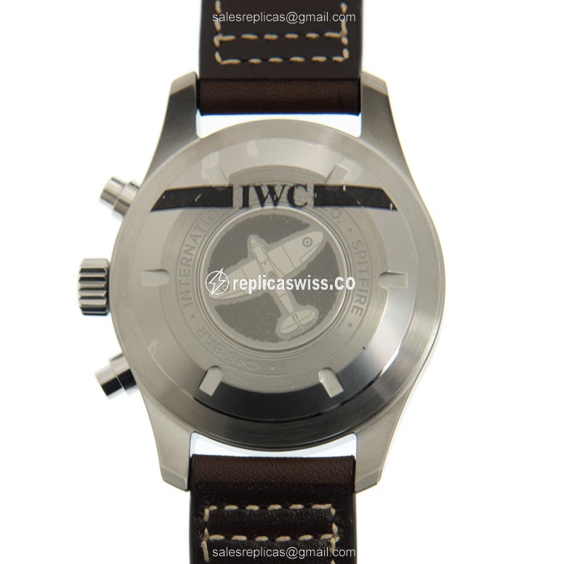 IWC PILOTS Replica - Automatic - Stainless Steel - Black Dial - Brown Cowhide - Buckle Clasp - View 3