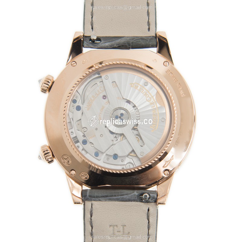 Jaeger-Lecoultre Q3482520 Rendez-Vous Replica - Automatic - 18kt Rose Gold - Diamond Dial - Grey Alligator Strap - View 3