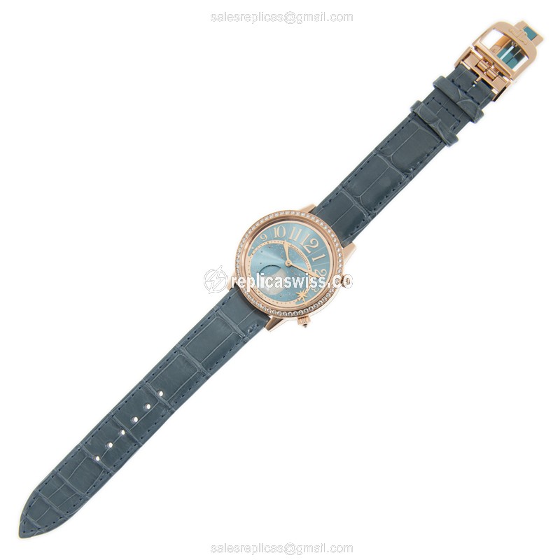 Jaeger-Lecoultre Q3522480 Rendez-Vous - Automatic - 18kt Rose Gold - Blue Dial - Diamond Bezel - View 2