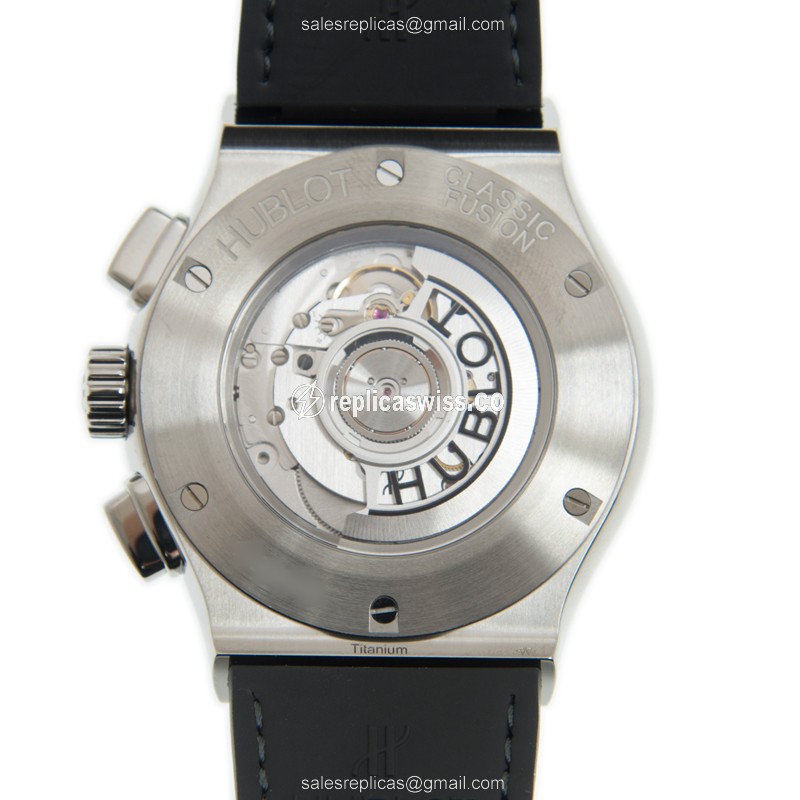 Hublot Classic Fusion Replica - Automatic - Titanium Case - Gray Dial - Grey Alligator Strap - View 3