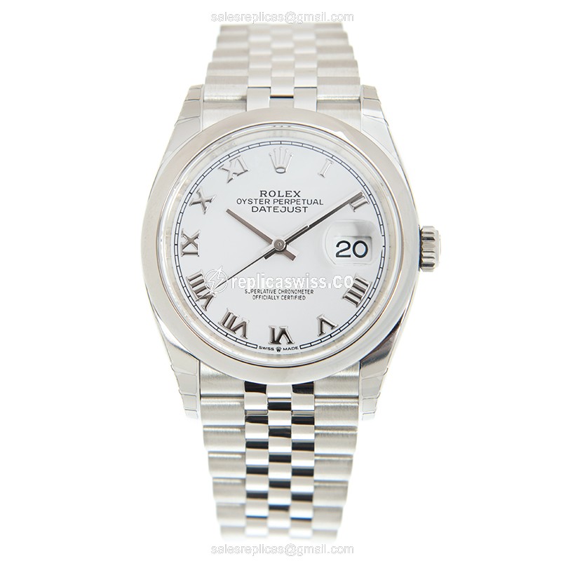 Rolex DATEJUST Replica - Automatic - Steel Case - White Dial, Silver Clasp - View 2