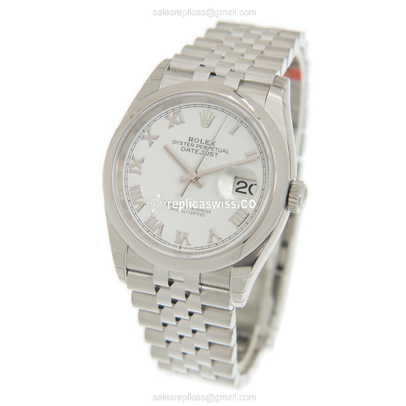 Rolex DATEJUST Replica - Automatic - Steel Case - White Dial, Silver Clasp - View 3