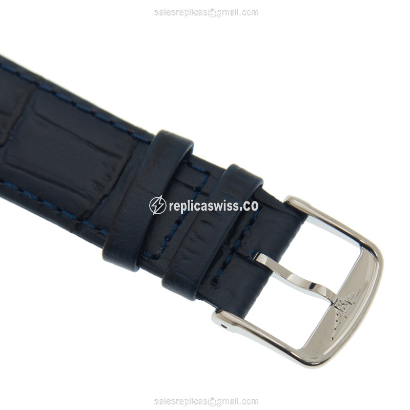Longines Presence Replica - Automatic - Steel Case - Blue Dial, Leather Strap - View 4