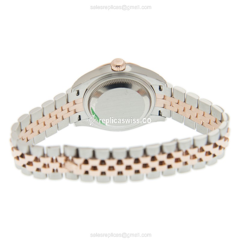 Rolex Datejust Replica - 18kt Rose Gold & Steel - Automatic - Brown Dial - View 4