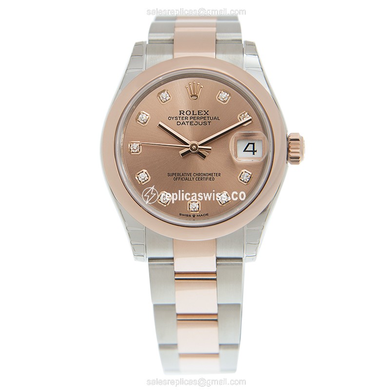 Rolex DATEJUST Replica - 18kt Gold & Steel - Automatic - Gold Dial - View 2