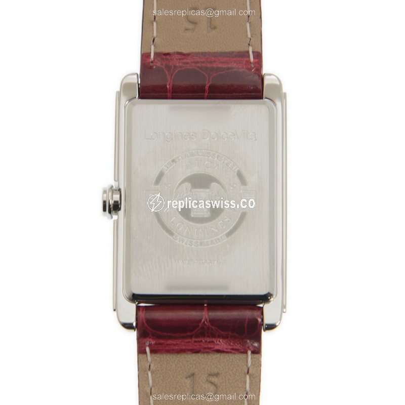 Longines Dolce Vita Replica - Quartz - Silver Dial, Leather Strap, Buckle Clasp - View 3