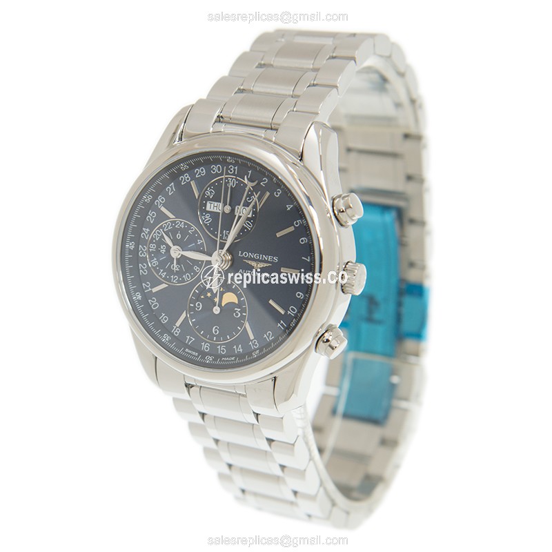 Longines L2.673.4.92.6 Replica | Automatic | Steel Case, Blue Dial | Silver Steel Clasp - View 3