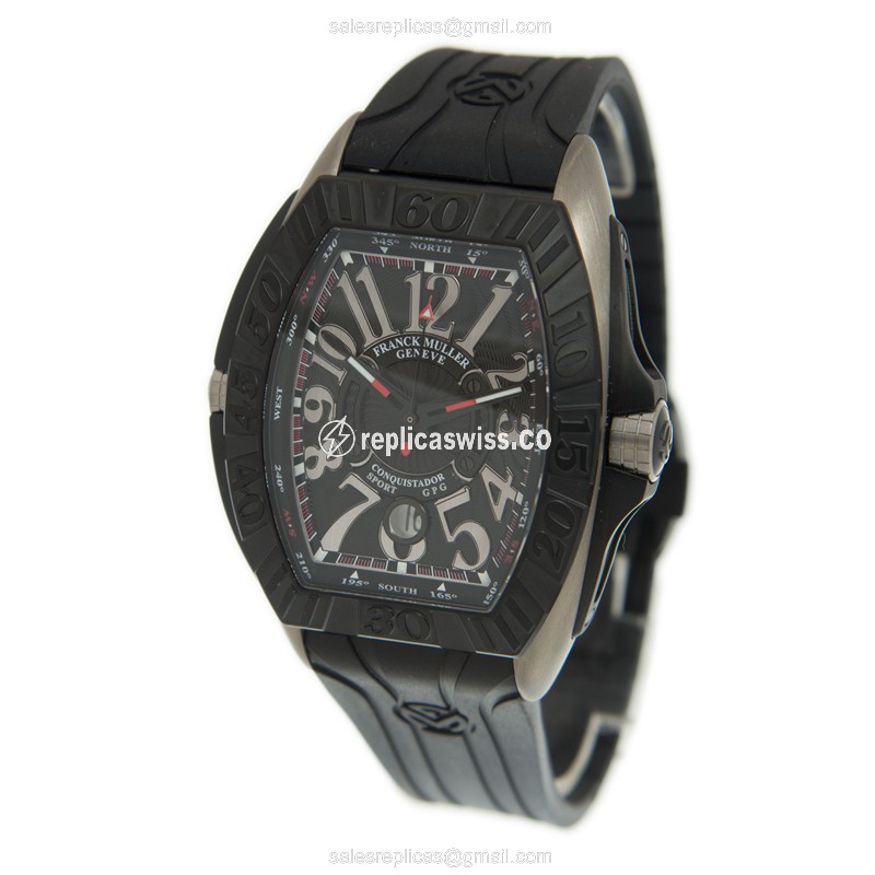 Franck Muller Conquistador GPG Replica - Automatic - Titanium - Black Dial - View 3