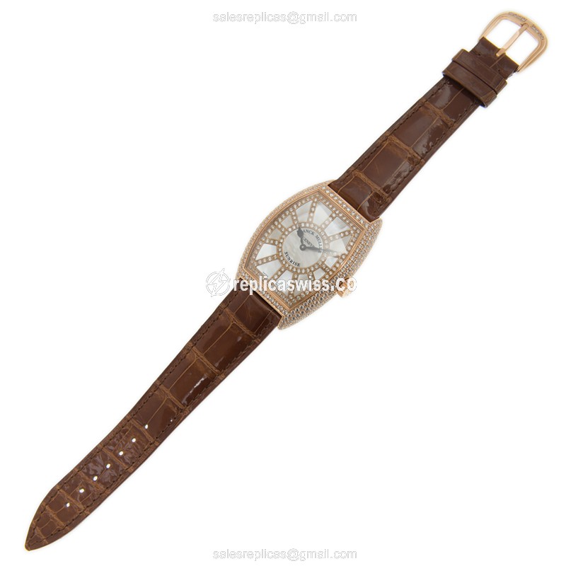 Franck Muller Curvex replica - Quartz - Rose Gold - White - View 2