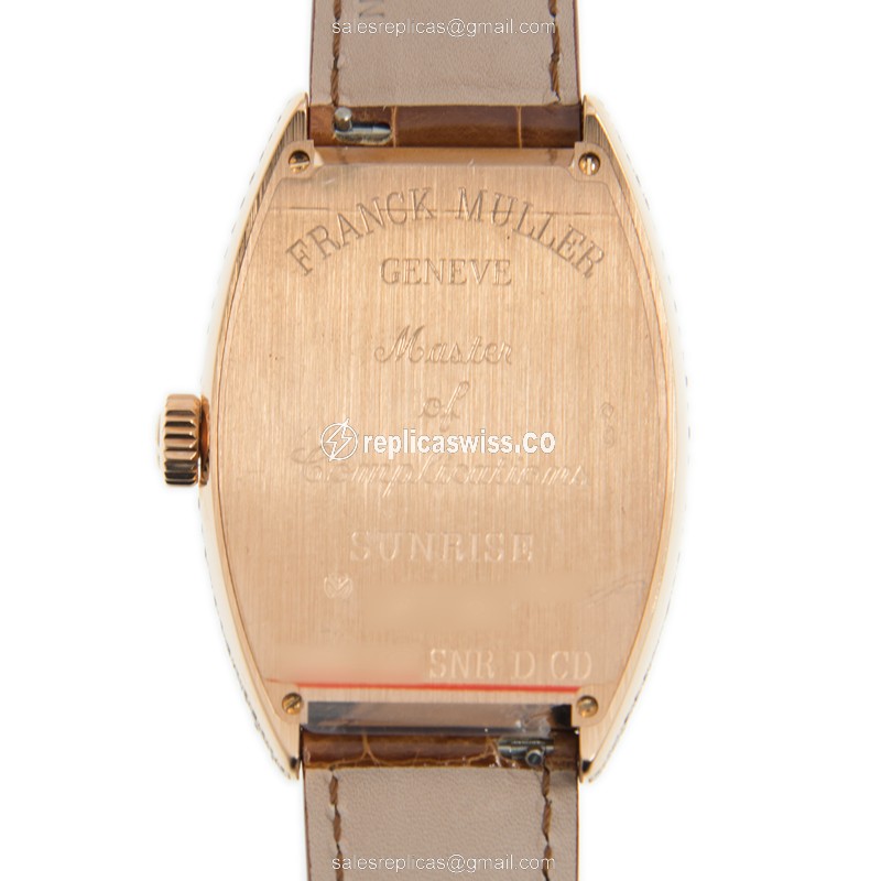 Franck Muller Curvex replica - Quartz - Rose Gold - White - View 3