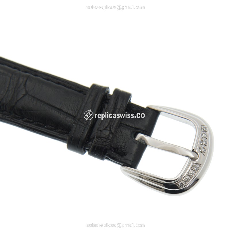 Franck Muller 7502 QZ D CD 1R CINTREE CURVEX - Quartz - 18kt White Gold - Diamond Dial, Black Leather Strap - View 4