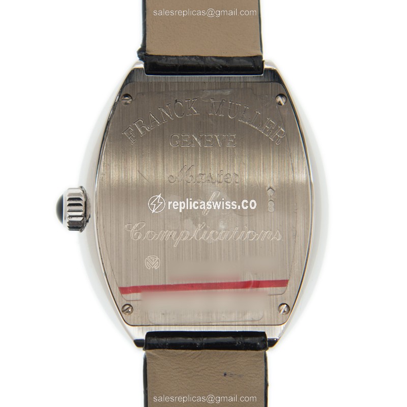Franck Muller 5002 M QZ D2 HEART - Quartz - 18kt White Gold - Diamond Dial - Buckle Clasp, Black Leather Strap - View 3