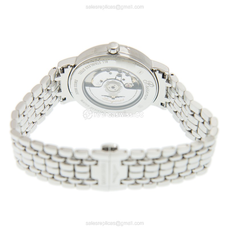 Longines Presence Replica - Automatic - Steel Case - Gray Dial, Silver Clasp - View 4