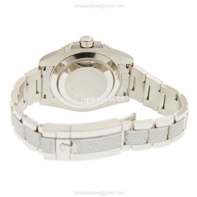 Rolex Submariner Replica - Automatic - 18kt White Gold Case - Sapphire Crystal - Silver Dial - View 4