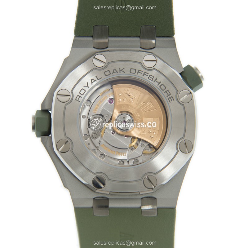 Audemars Piguet Royal Oak Offshore Replica - Automatic - Green Dial - Rubber Green Strap - View 3