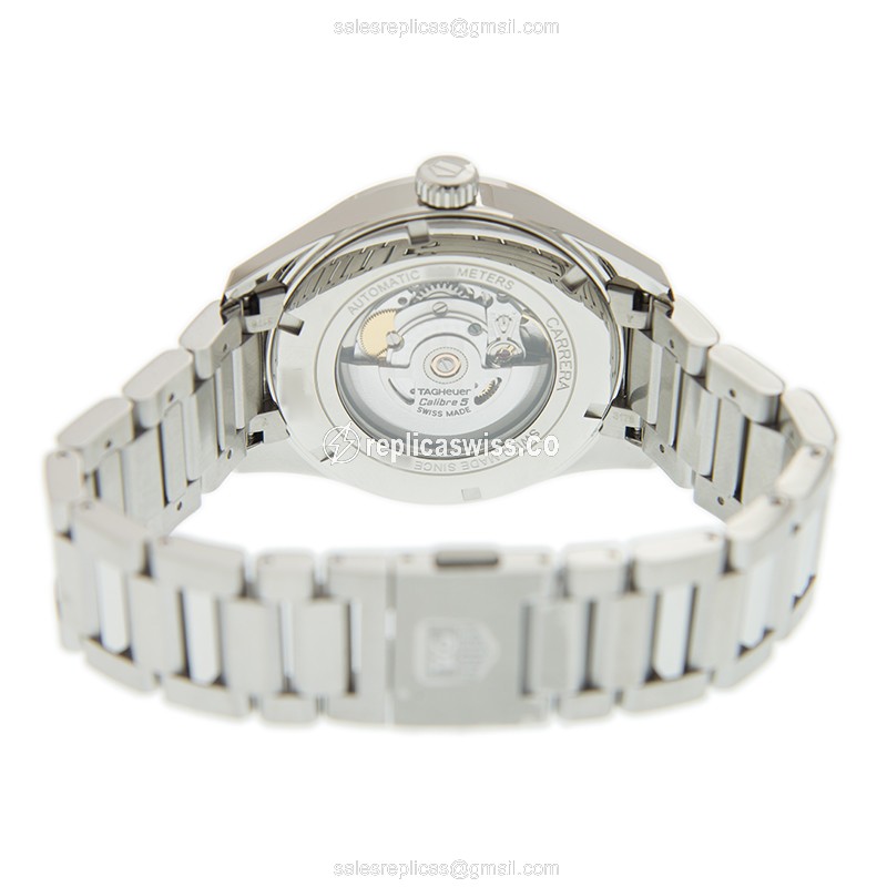 Tag Heuer Carrera Replica - Automatic - Stainless Steel - White Dial - Silver Clasp - View 4