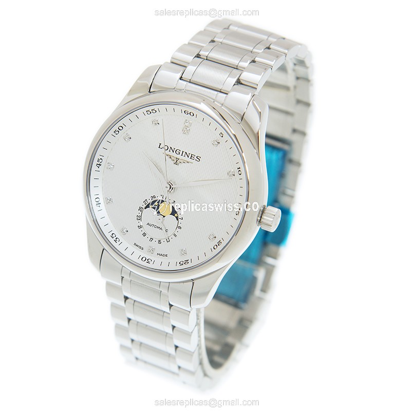 Longines L2.909.4.77.6 Replica - Automatic - Steel Case - White Dial, Silver Clasp - View 3
