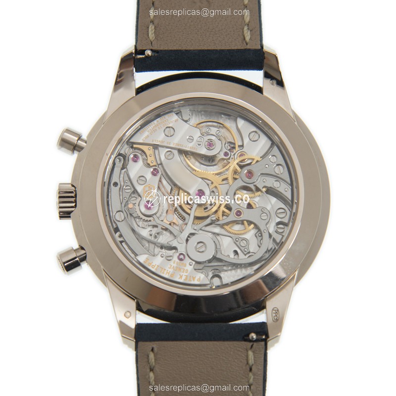 Patek Philippe 5172G-001 Replica - Automatic - 18kt Gold - Blue Dial - Blue Cowhide Strap - View 3