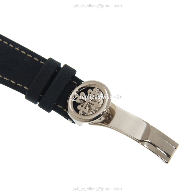 Patek Philippe 5172G-001 Replica - Automatic - 18kt Gold - Blue Dial - Blue Cowhide Strap - View 4