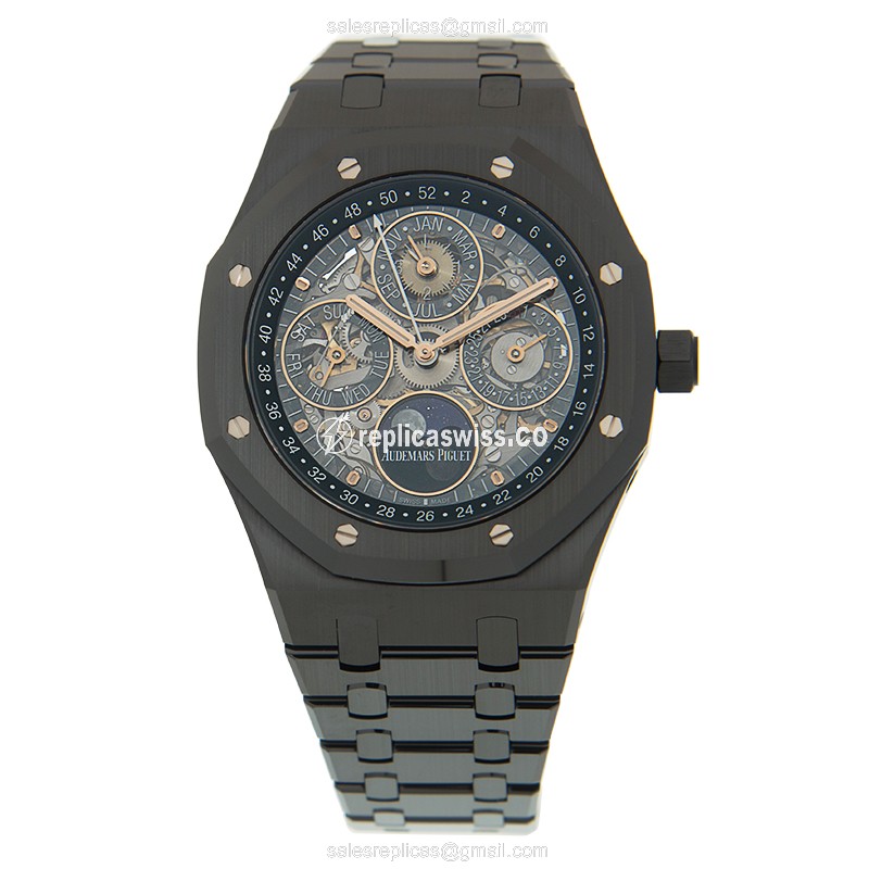 Audemars Piguet ROYAL OAK Replica - Automatic - Titanium - Ceramic Case - Silver Dial - Black Ceramic Strap - View 2