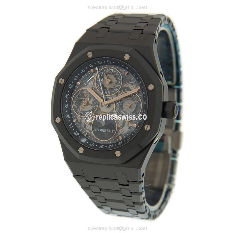 Audemars Piguet ROYAL OAK Replica - Automatic - Titanium - Ceramic Case - Silver Dial - Black Ceramic Strap - View 3