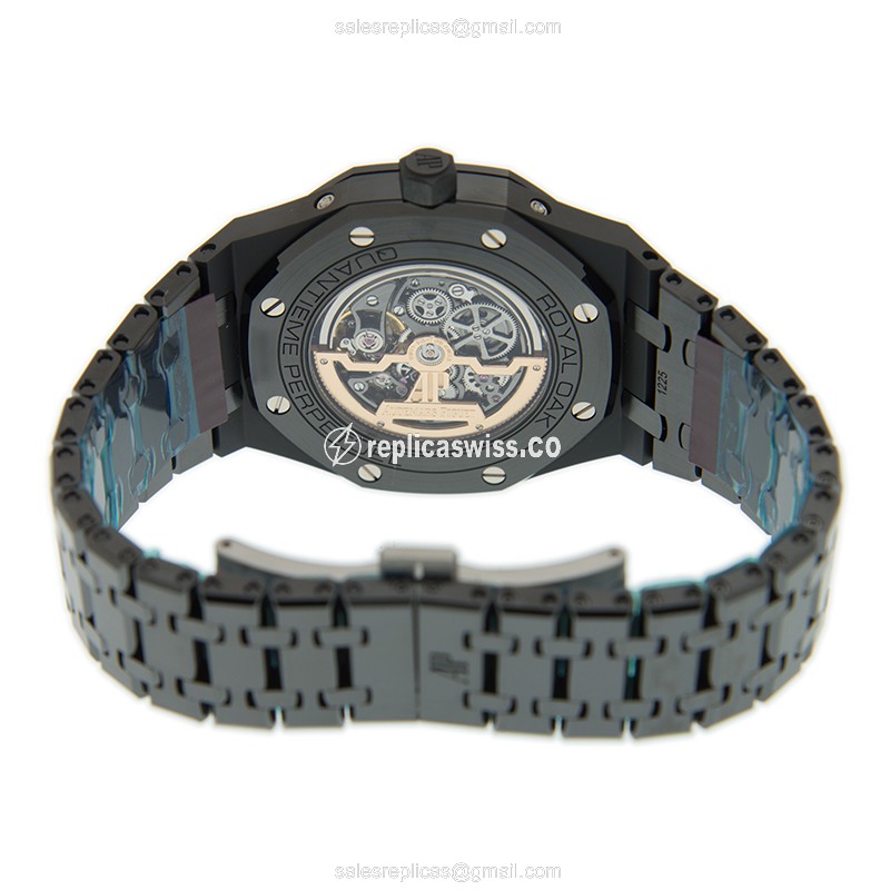 Audemars Piguet ROYAL OAK Replica - Automatic - Titanium - Ceramic Case - Silver Dial - Black Ceramic Strap - View 4