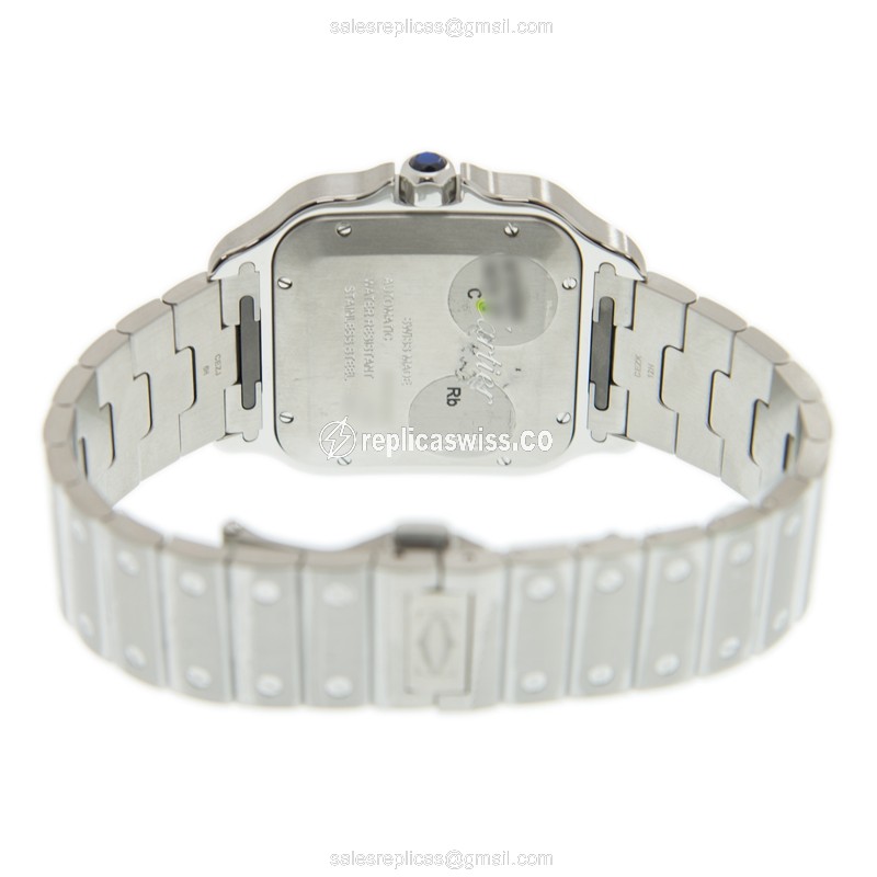 Cartier Santos Replica - Automatic - Stainless Steel - White Dial - Silver Clasp - View 4