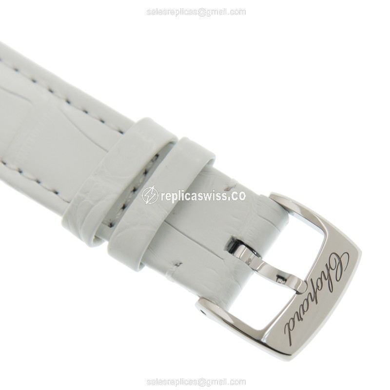 Chopard Happy Hearts Quartz - Rose Gold Case - White Dial - Alligator Strap - View 4