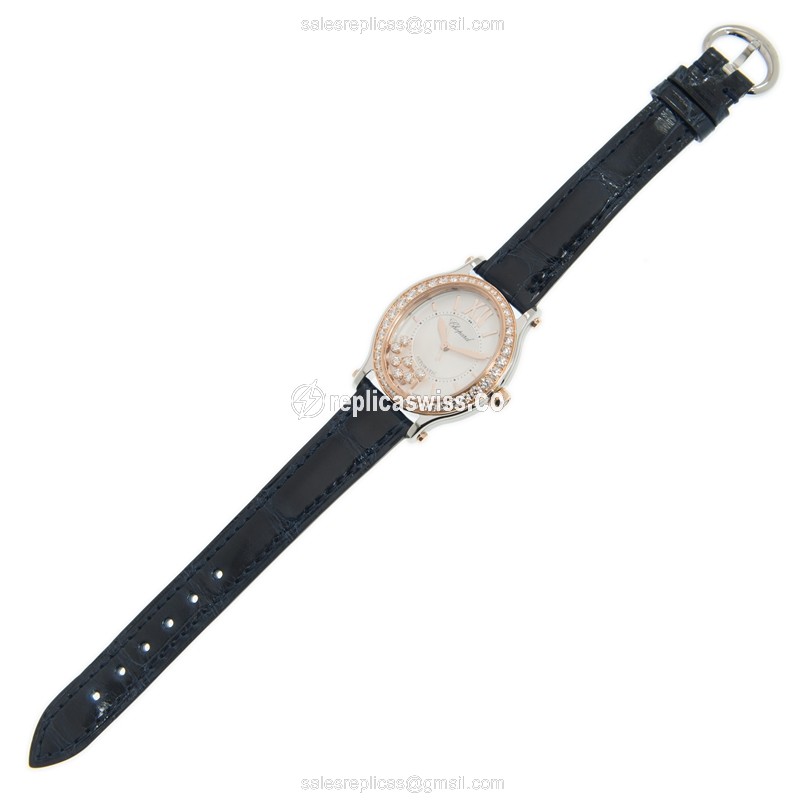 Chopard Happy Sport 278602-6003 - Auto - 18kt Rose - White Dial - Alligator Black Buckle - View 2