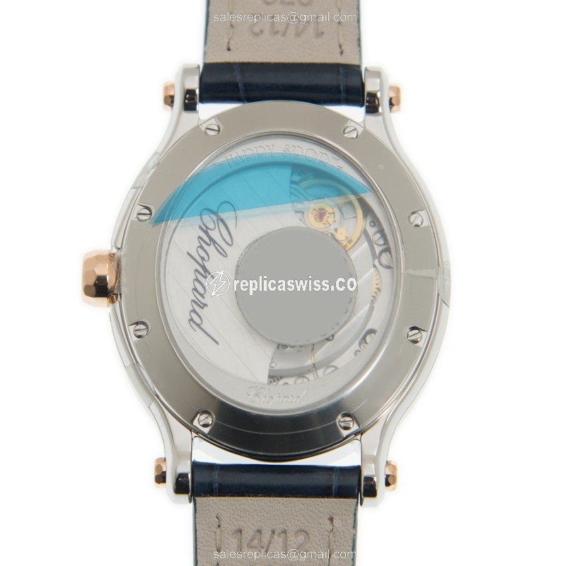 Chopard Happy Sport 278602-6003 - Auto - 18kt Rose - White Dial - Alligator Black Buckle - View 3