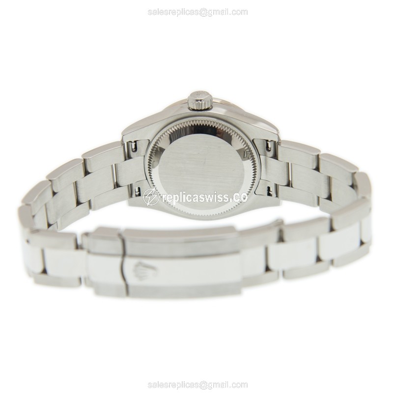 Rolex Lady Datejust Replica - Automatic - White Gold - Pink Dial - Steel Case & Strap - View 4