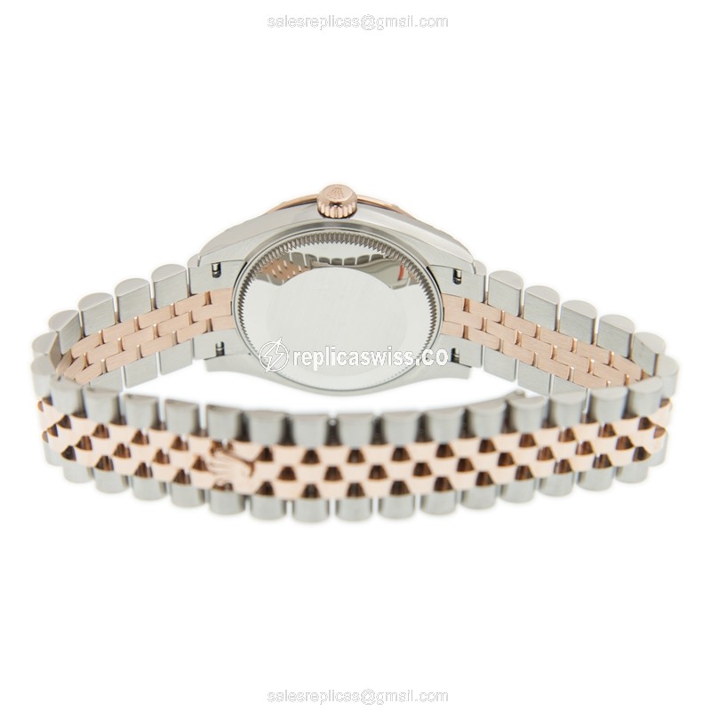 Rolex Datejust Replica - Automatic - Pink Dial on Gold 18kt Steel Strap - View 4