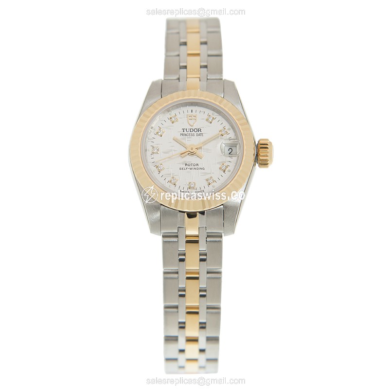 Tudor Princess Date Replica - Automatic - 18kt Gold & Steel Case - Gold Dial & Strap - View 2