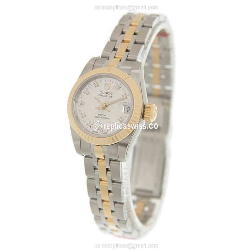 Tudor Princess Date Replica - Automatic - 18kt Gold & Steel Case - Gold Dial & Strap - View 3