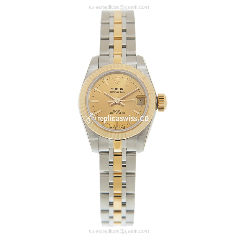 18kt Tudor Princess Date Replica - Automatic - Gold & Steel Case - Gold Strap - View 2