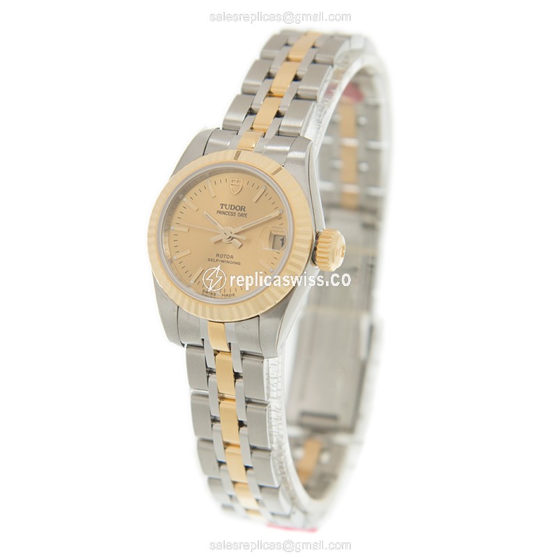 18kt Tudor Princess Date Replica - Automatic - Gold & Steel Case - Gold Strap - View 3