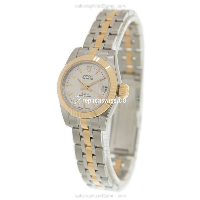 Tudor Princess Date Replica - Automatic - Silver - 18kt Gold - View 3