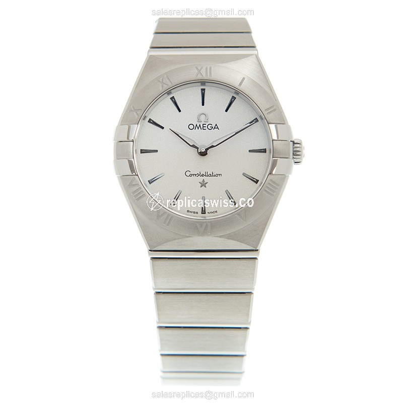 Omega Constellation Replica - Quartz - Stainless Steel Case - White Dial - Silver Clasp & Steel Strap - View 2