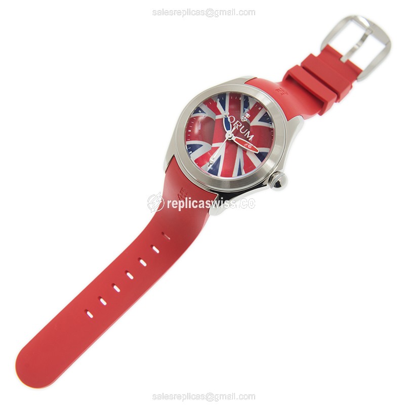 Corum Bubble Replica - Automatic - Red Steel Case - Red Dial & Rubber Strap - View 2