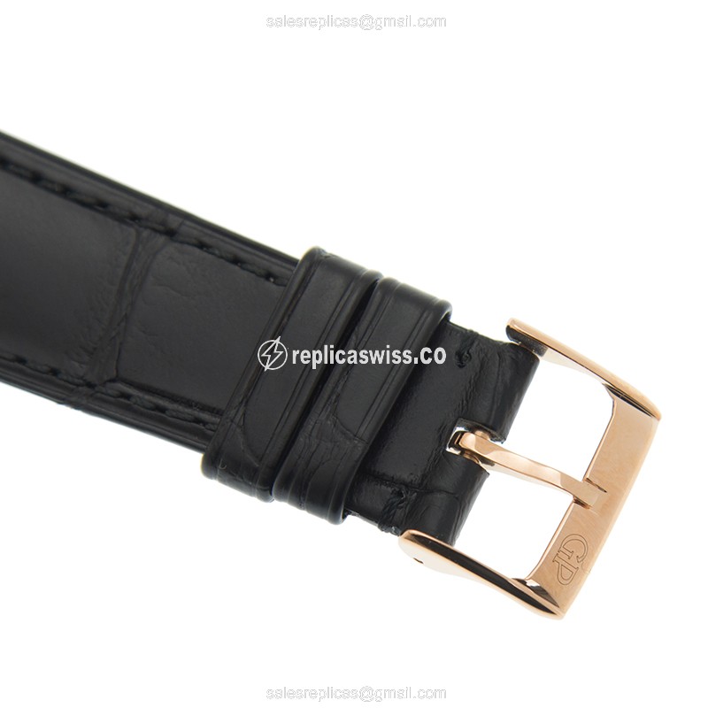 Girard Perregaux 49535-D52 1966 Replica - Automatic 18kt Rose Gold - Diamond White Dial Black Buckle Alligator - View 4