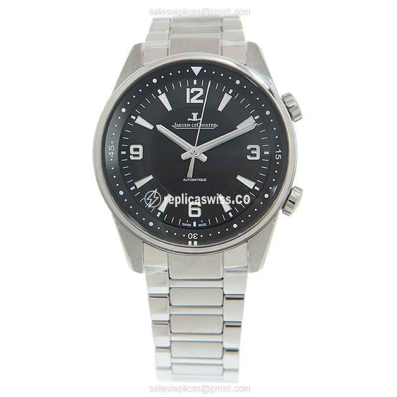 Jaeger-LeCoultre Polaris Date Replica - Steel - Black Dial - View 2