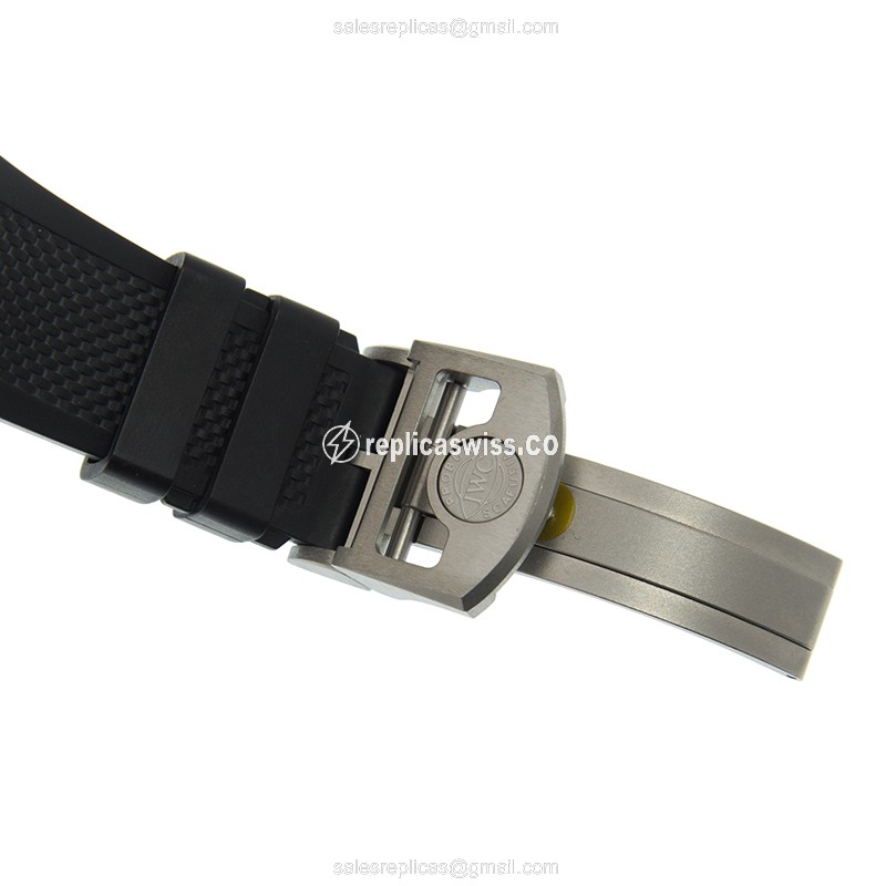 IWC Portuguese Replica - Automatic - Steel Case - Black Dial - Rubber Strap - View 3