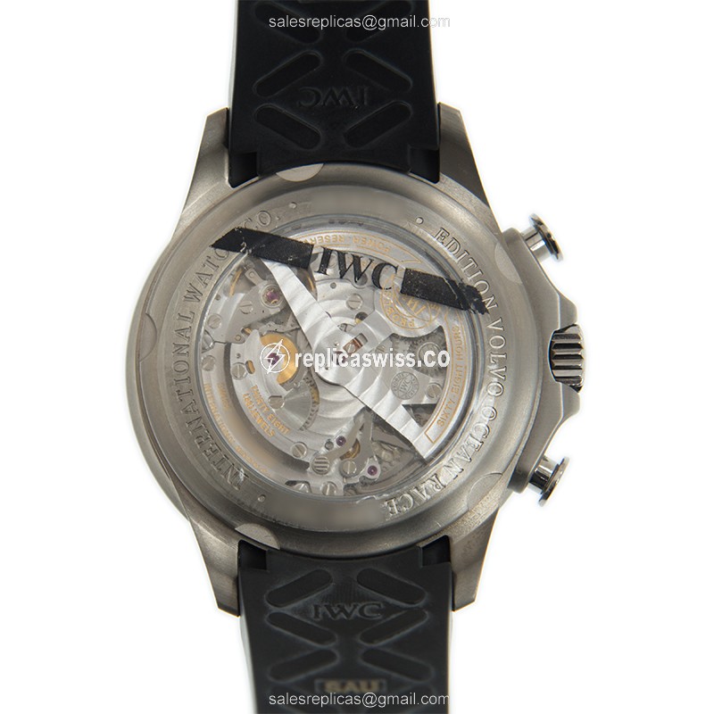 IWC Portuguese Replica - Automatic - Steel Case - Black Dial - Rubber Strap - View 4