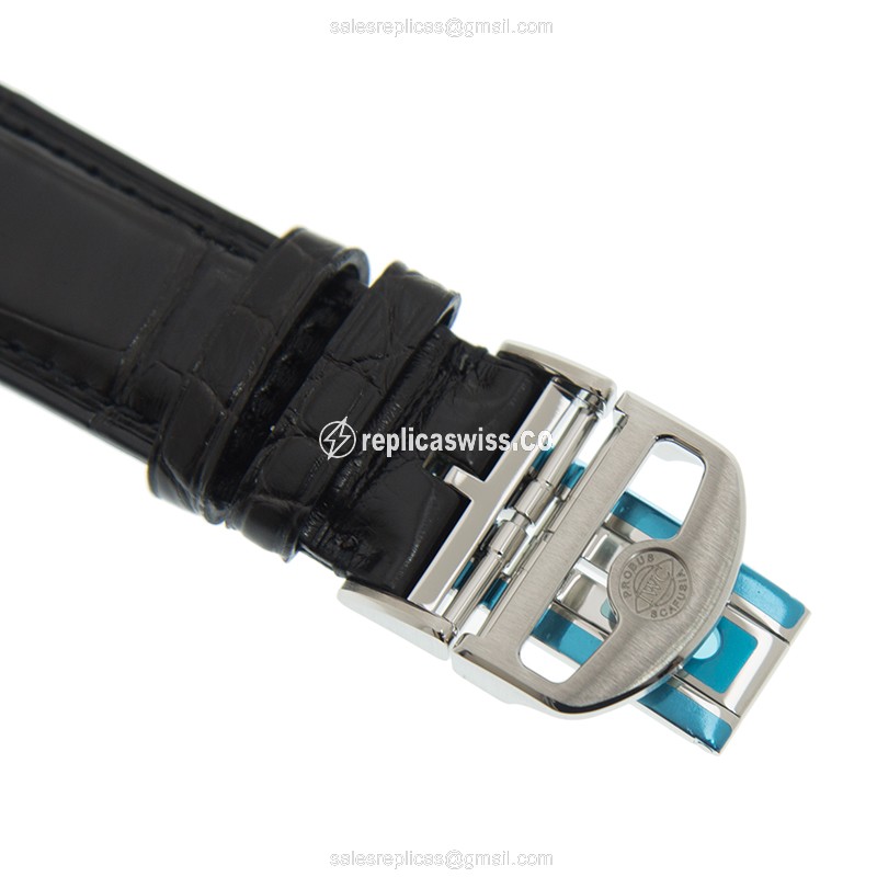 IWC Portuguese IW371606 Replica - Automatic Movement - Steel Case - Blue Dial & Alligator Blue strap - View 4