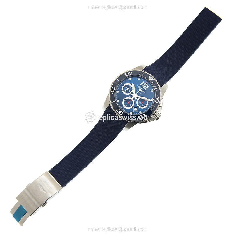 Longines CONQUEST Replica - Automatic - Steel Case - Blue Dial, Rubber Strap - View 2