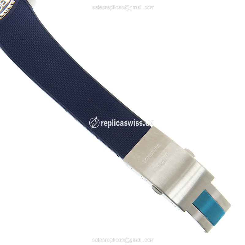 Longines CONQUEST Replica - Automatic - Steel Case - Blue Dial, Rubber Strap - View 3